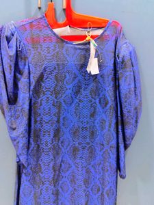 Blue Snake Print Dress