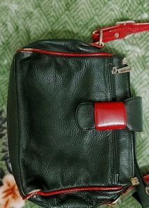 Vintage Green Leather Crossbody Bag