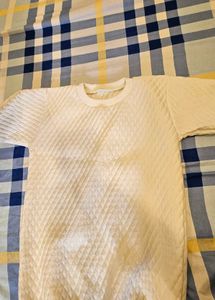 White Quilted Sweatshirt