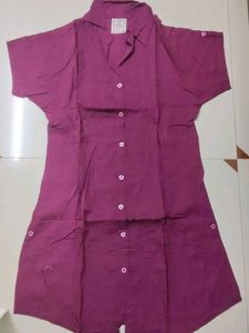 Purple Cotton Long One Piece