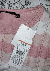 Knitted Striped Boat- Neck Pullover