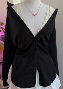 Black Button-Down Tunic