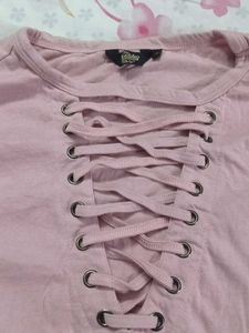 roadster pink knitted lace top