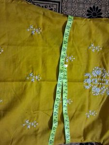 Yellow Embroidered Kurti