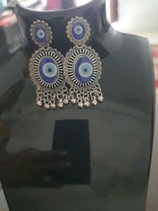 Oxidized Evil Eye Earings
