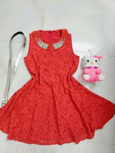 Cute Red Lace Dress