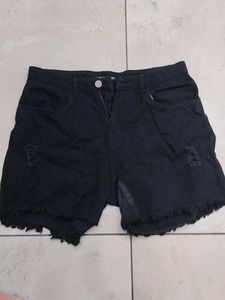 Black Denim Shorts