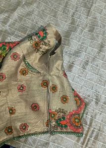 Elegant Floral Embroidered Saree