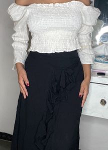 Ruffle wrap Long skirt