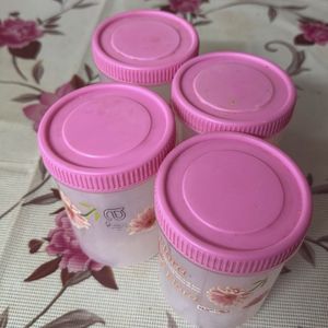 Set Of 4 Pink Containers