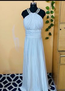 Elegant White Halter Gown
