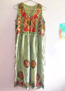 Boho Green Sleeveless Dress