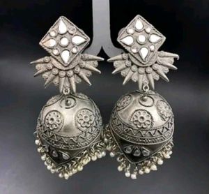 Oxidized Jhumka Earrings