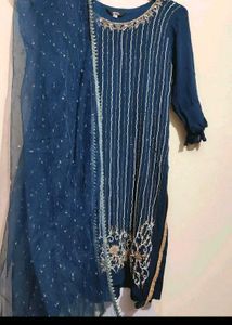 Sea🌊Blue Sharara Suit With Dupatta 34 Bust