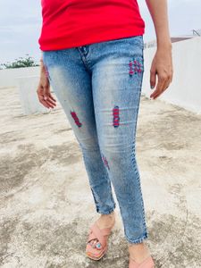 Denim Red Tread Work