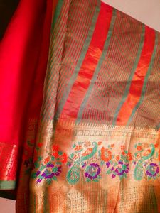 Red Cotton Saree