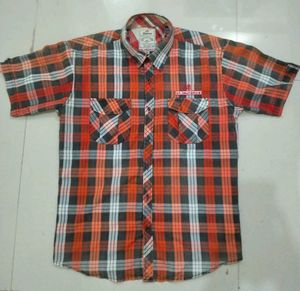 red colour checked shirt for men (thrifted)