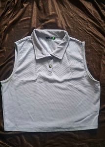 Sleeveless Polo Top