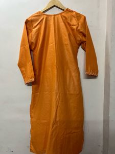 Orange Embroidered Kurta