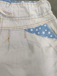 White &amp; Blue Star Print Shorts