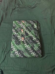 Green Printed Dress Material