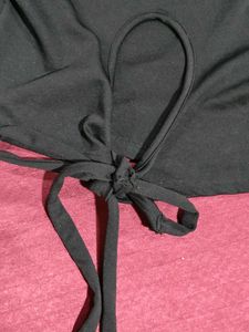 Black Tee backless Can Tie Like A Bow