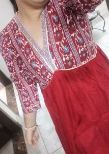 Red Trendy Kurta Long