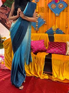 Women Blue Ready To Wear Saree