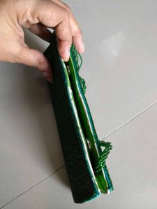 Green Beaded Clutch
