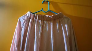 Pink Flowy Long Skirt With Size Of 28 To 34