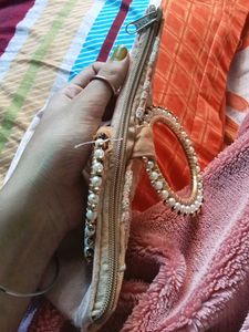 Embroidered Clutch with Bangle Handles