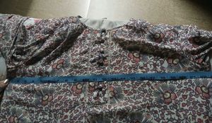 LOFT Pink Geometric Pattern Long Sleeve Blouse