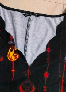 ❤️Boho Black Feather Print Dress❤️