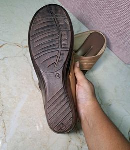 Copper Wedge Sandals