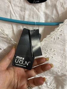 White Eyelet Crop Top - Size S