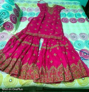 Beautiful Pink Sharara  Set
