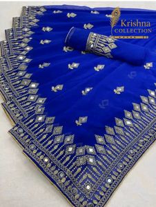 Elegant Mirror Work Saree