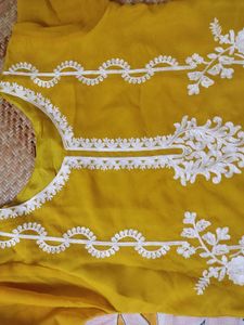 Mustard Georgette Kurta For Women