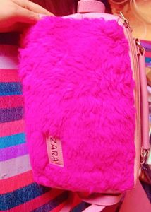 Zara Pink Fur Backpack