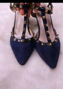 Studded Navy Heels