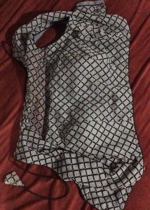 Mesh Mock Neck Blouse