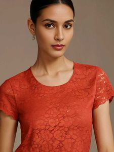 Korean Coral Net Top With satin Inner