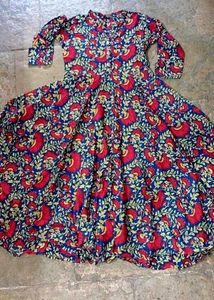 Gulmohar Jaipur Floral Print Anarkali Kurti
