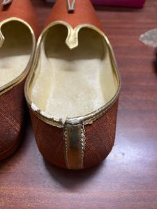 Free Jootis with Elegant Orange Sherwani