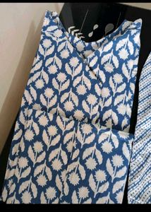 Green Printed Kurta Set