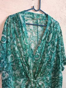 Oversized Trendy See-through Lace Top Multicolour