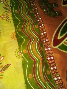 Womens Cotton Yellow Elephant Printed Saree