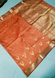 Orange Colour Pure Kanchi Pattu Saree