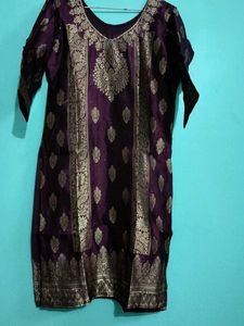 Purple Kurta plazo suit