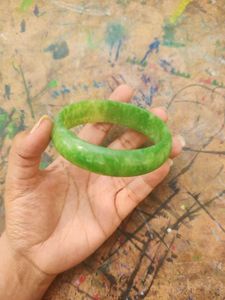 Green Stone Bangle Bracelet